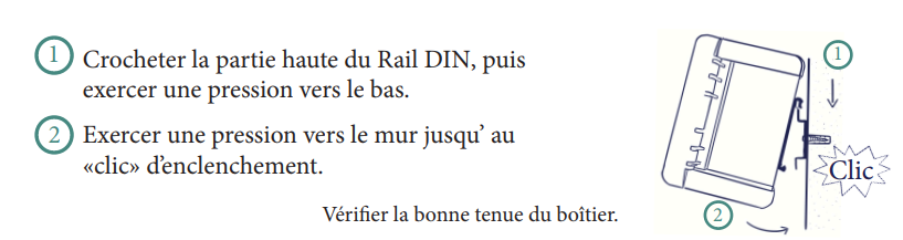 Fixation de IS-CONSO sur le rail DIN